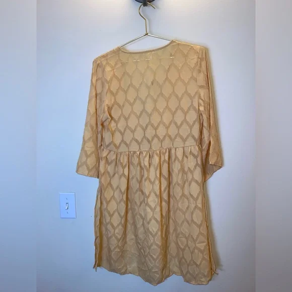 Maurices Yellow Boho Open Front Duster Tunic XS NWT Side Slits - Picture 8 of 11
